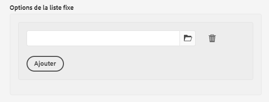 Options de liste fixe