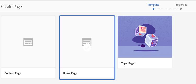 Sélectionnez la mosaïque de la page d’accueil