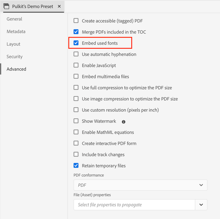 Intégration de polices personnalisées dans le PDF DITA