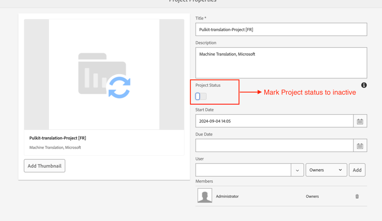 Projet de traduction inactif
