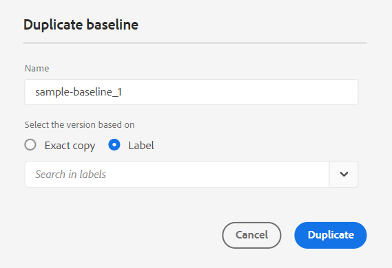 duplication d’une ligne de base