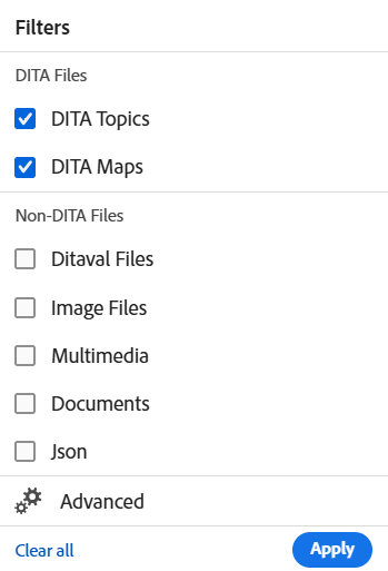 Filtre de recherche rapide