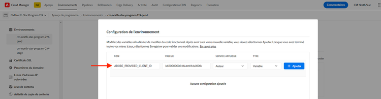 Adobe Cloud Manager - configuration de l’environnement
