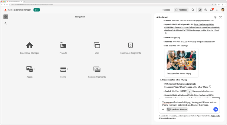AI dans Experience Manager
