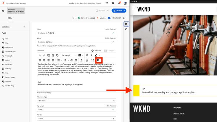 Bouton de barre d’outils de l’éditeur de texte enrichi