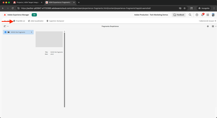 Propriétés des fragments d’expérience