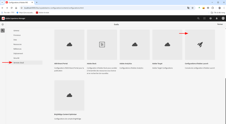 Configurations d’Adobe Launch