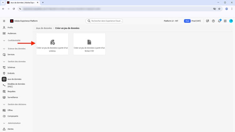 Assistant Créer un jeu de données