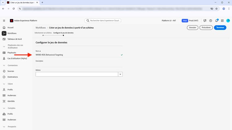 Configurer le jeu de données