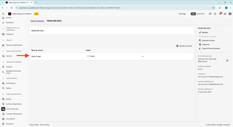 Vérification du flux de données