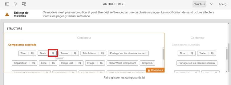 Configuration de la stratégie de texte.