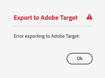 Erreur de l’interface utilisateur de l’API Target.
