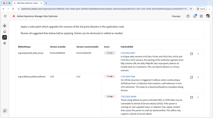 Identification automatique des vulnérabilités du site web