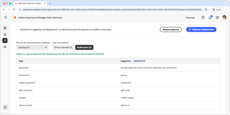 Identification automatique des erreurs du client du plan du site