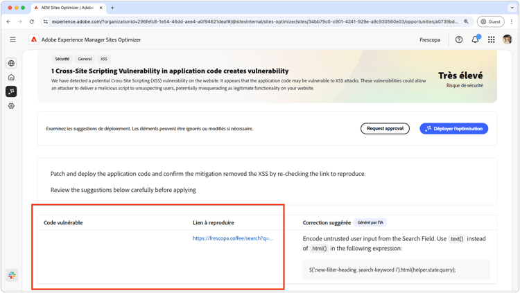 Identification automatique de l’opportunité de cross-site scripting