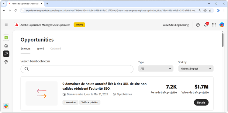 Détails de l’opportunité