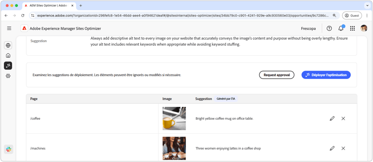 Optimisation automatique du texte secondaire manquant
