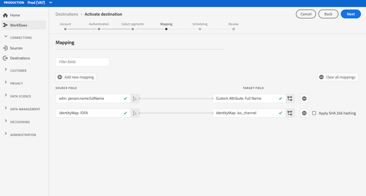 Mappage d’utilisateur nommé