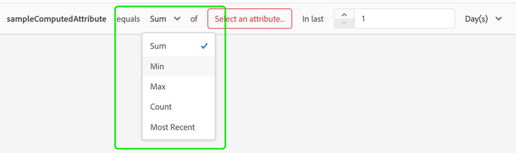 Les fonctions d’attribut calculées sont affichées.