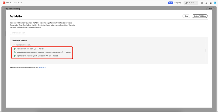 Page Validation affichant les résultats de la validation