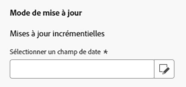 Le mode de mise à jour, mises à jour incrémentielles, s’affiche.