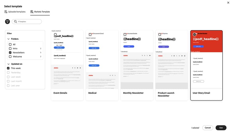 Configuration d’Exchange avec des informations d’identification Marketo