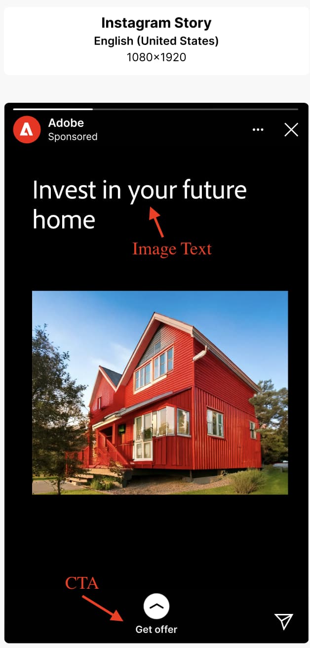 Une histoire Instagram avec les rôles de terrain indiqués