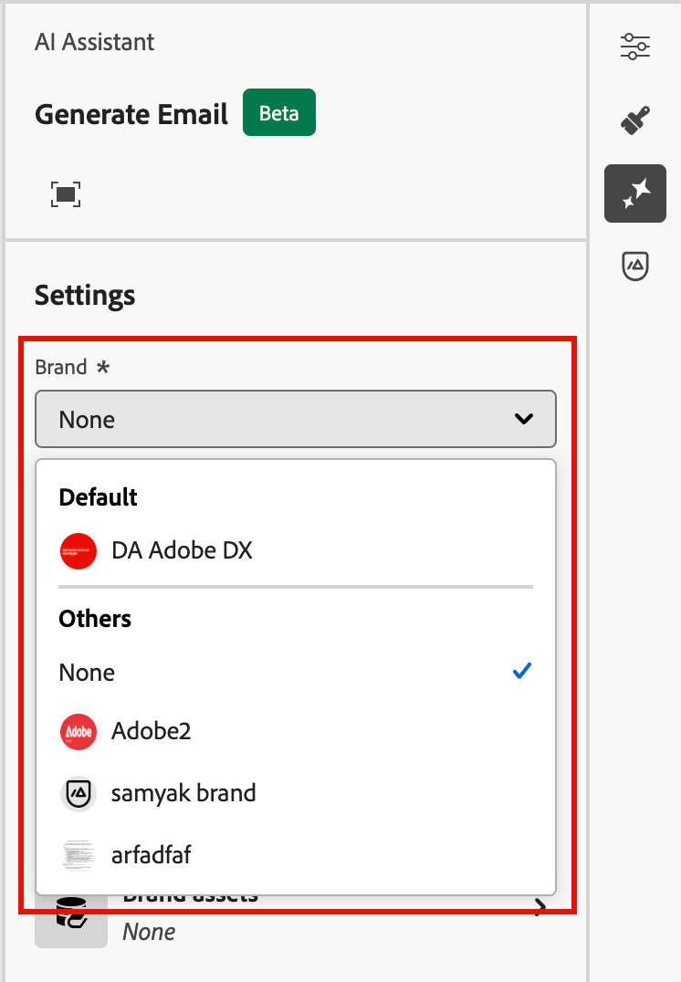 Options de marque pour le contenu
