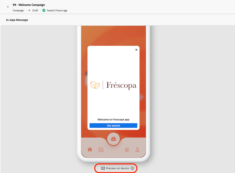 bouton Aperçu sur l’appareil