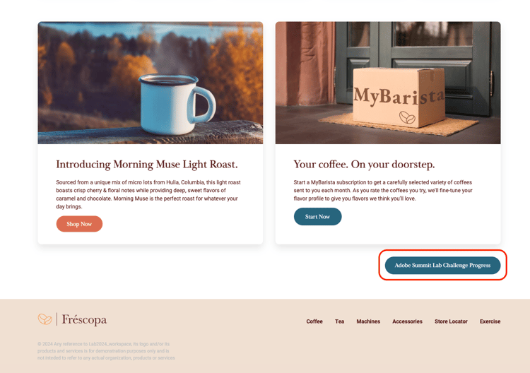 Bouton de progression du défi