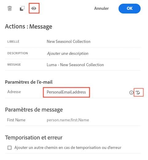 Remplacer les paramètres d’e-mail