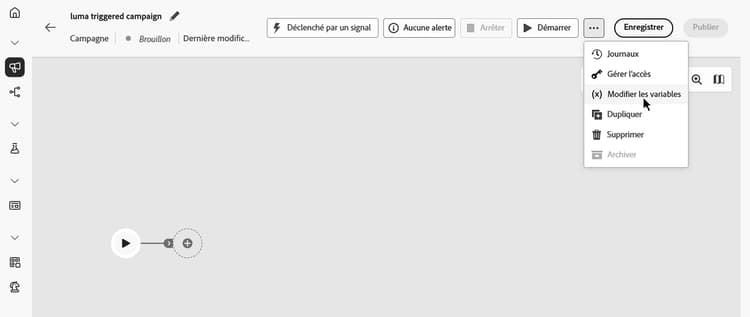 Option Modifier les variables dans le menu de campagne