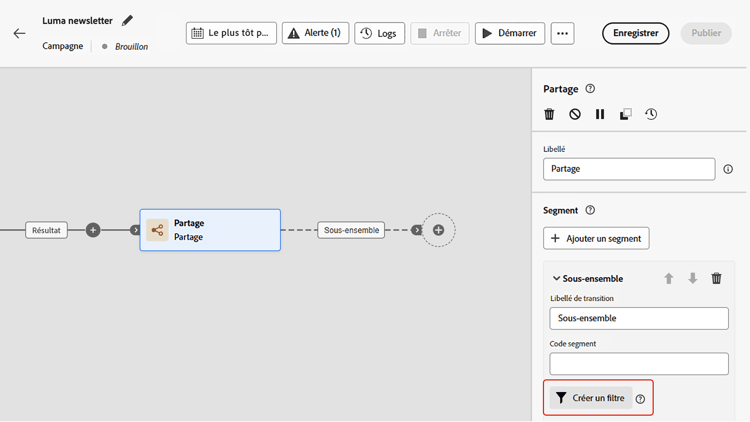 Image montrant comment accéder aux options de personnalisation d’un workflow