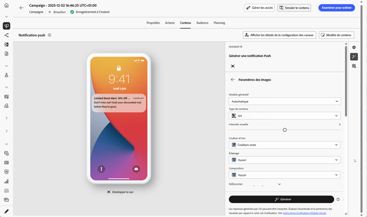 Génération d’images avec l’assistant IA pour les notifications push