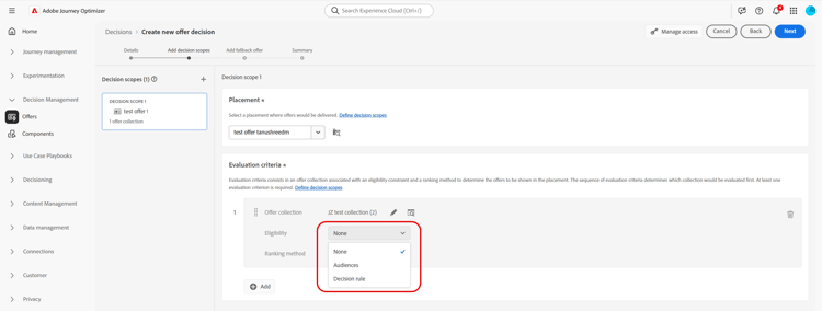 Audience de chargement personnalisée au niveau de la décision