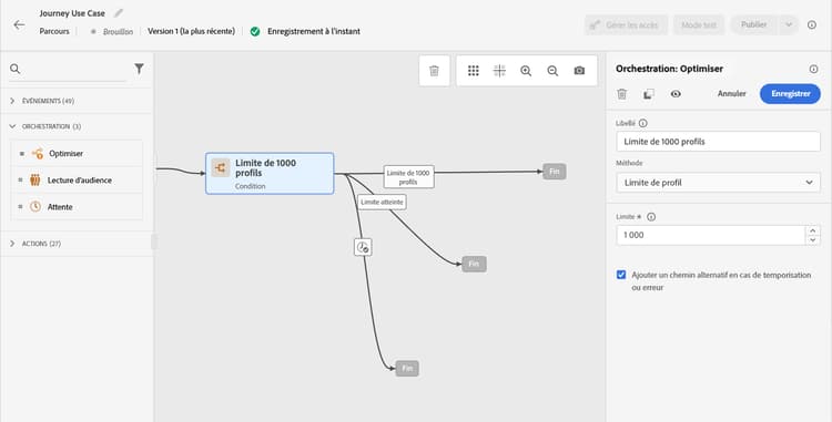 Condition de limite de profils avec champ d’entrée de la limite maximale de profils