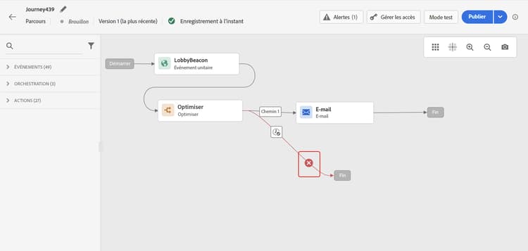 Icône Supprimer le chemin pour supprimer un autre chemin