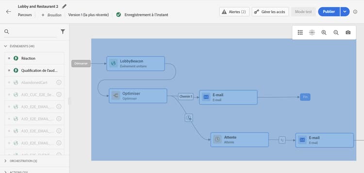Sélection de plusieurs activités à copier dans le parcours