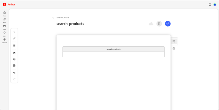 Création EDS — Bloc ajouté à la page du widget