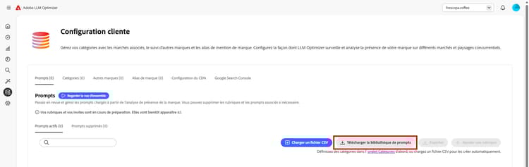 Téléchargement de la bibliothèque de prompts sectoriels