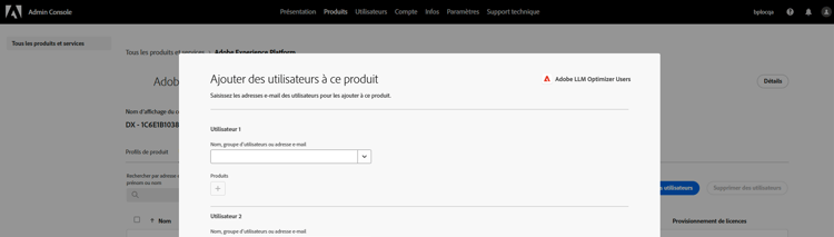 Ajouter un utilisateur ou une utilisatrice à un profil de produit