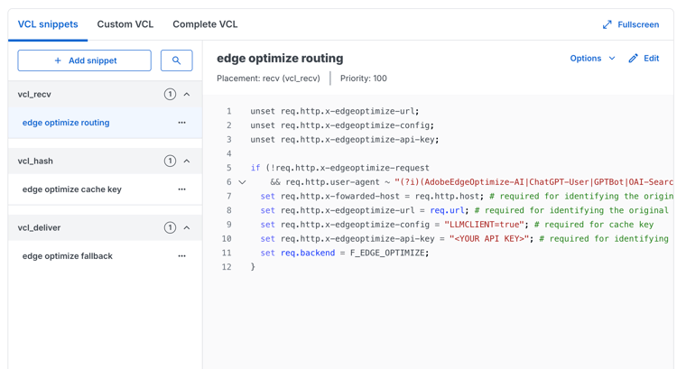 Ajouter des fragments de code VCL