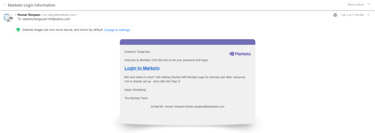 Inviter un utilisateur par e-mail