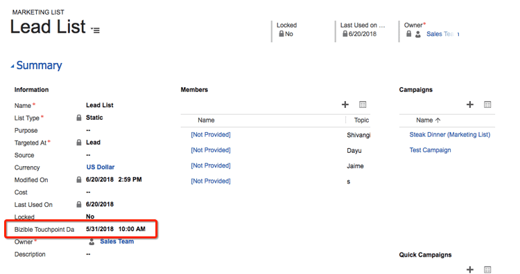 Les options disponibles dans la liste de sélection sont les suivantes :