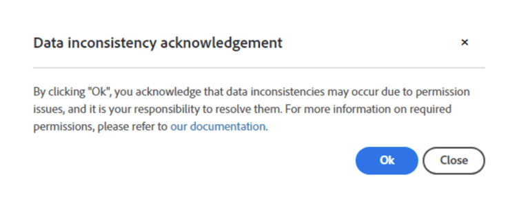 Avertissement d’incohérence de données