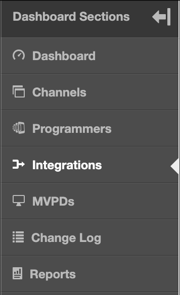 Sections du tableau de bord TVE