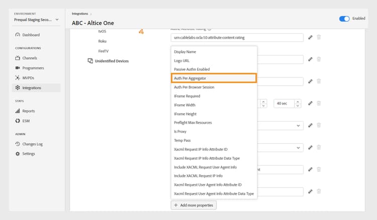 Ajouter une Auth par propriété d’agrégateur