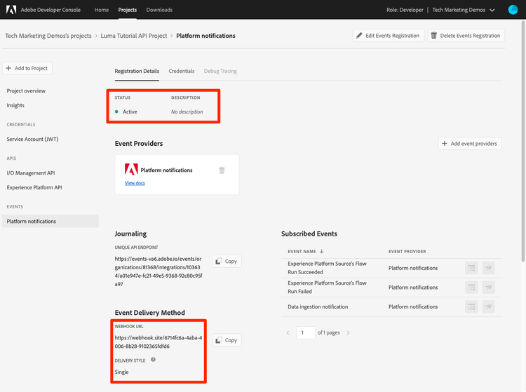 Configuration enregistrée