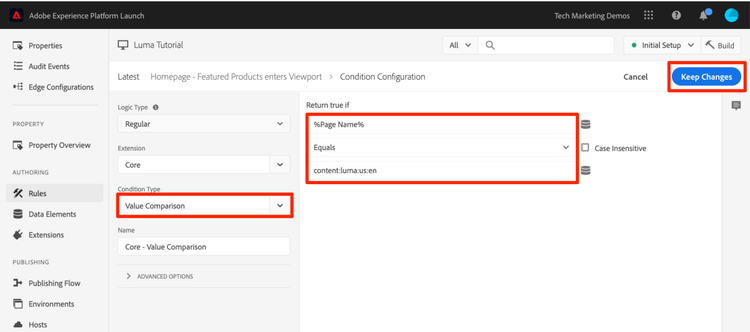 Configurer la condition de la page d’accueil