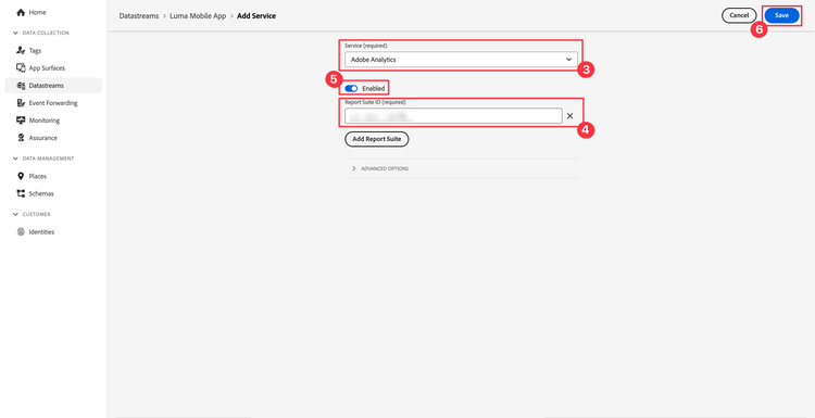 Ajout d’Adobe Analytics en tant que service de flux de données